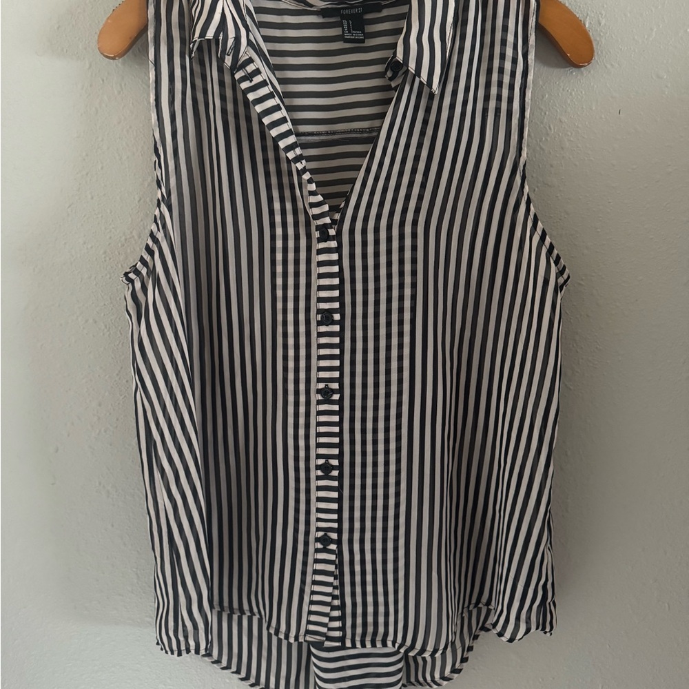 Forever 21 Striped Button-Up Blouse